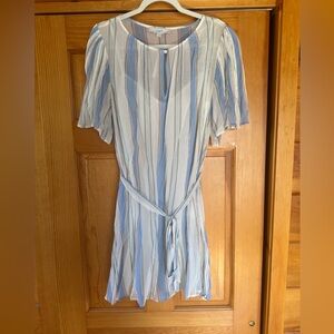 LOFT Blue & White Striped Dress